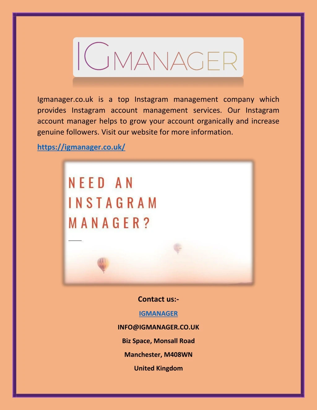 igmanager co uk is a top instagram management