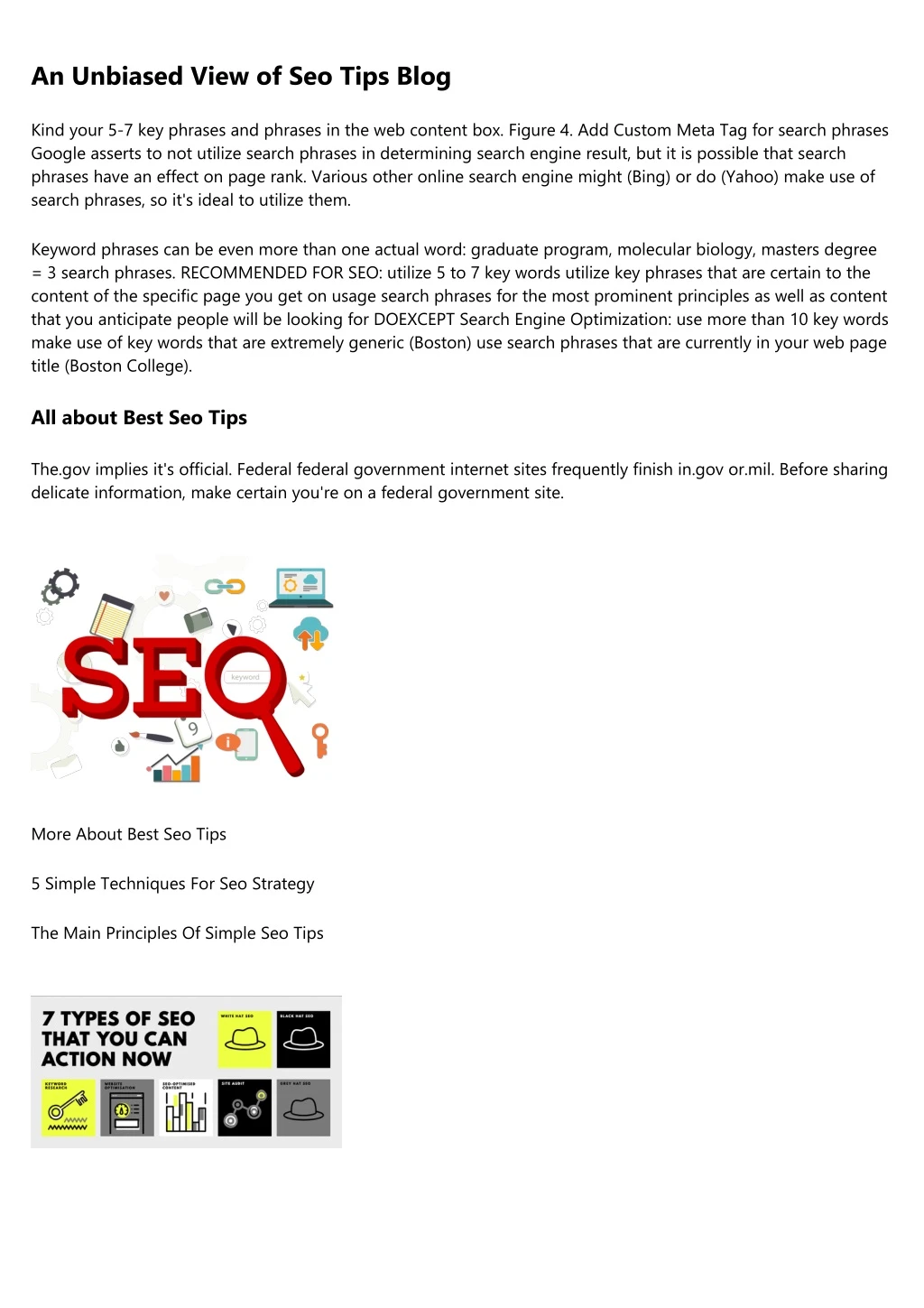 an unbiased view of seo tips blog