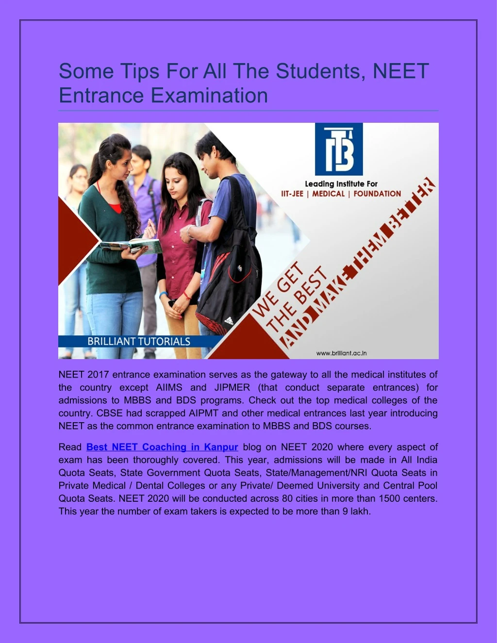 some tips for all the students neet entrance