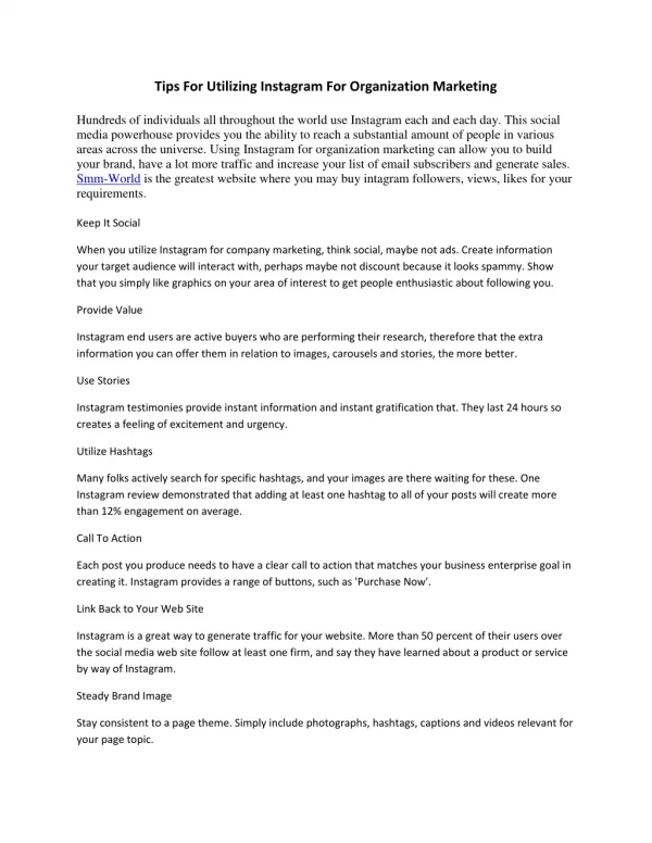 tips for utilizing instagram for organization
