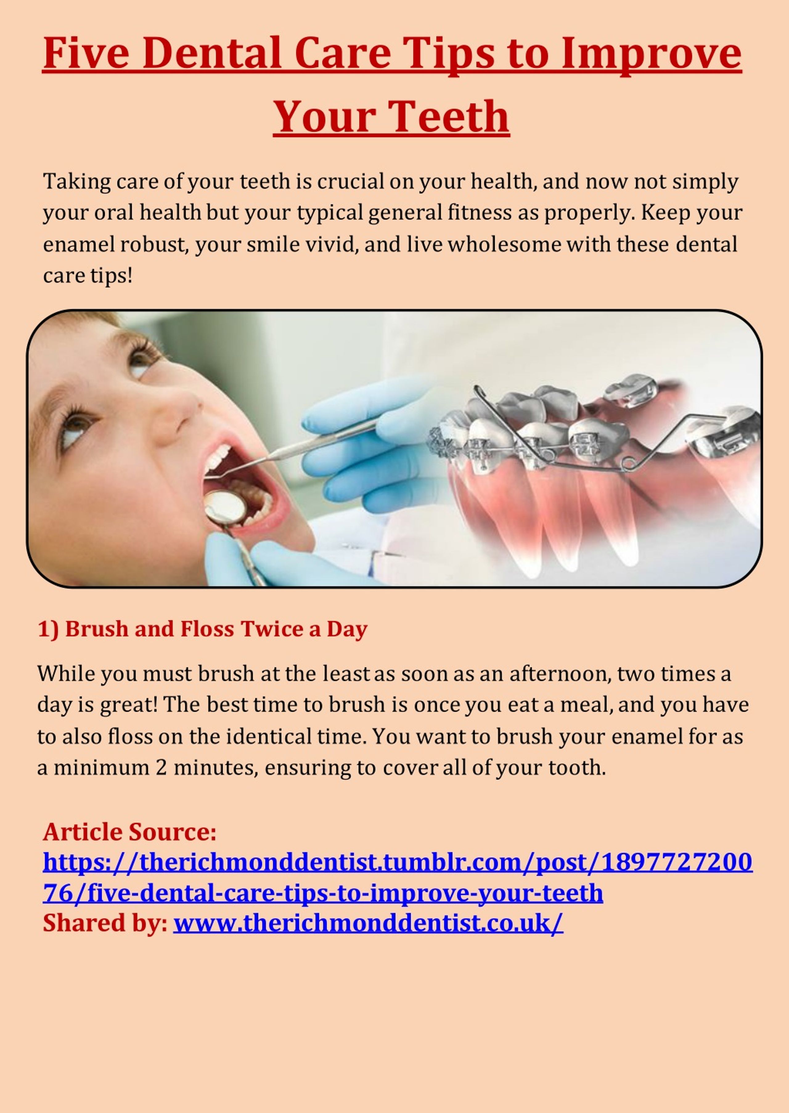 PPT - Five dental care tips to improve your teeth PowerPoint ...