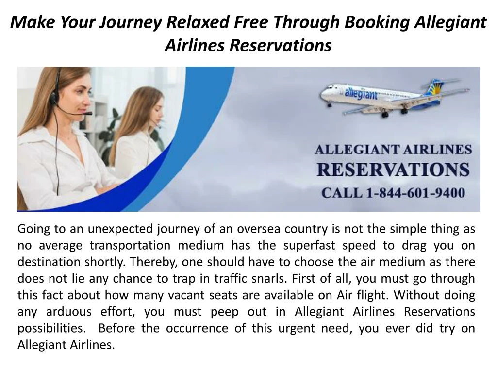 make your journey relaxed free through booking allegiant airlines reservations