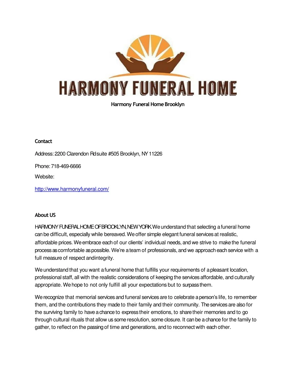 harmony funeral home brooklyn