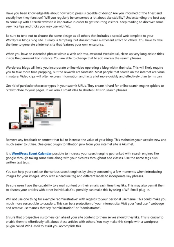 have you been knowledgeable about how word press
