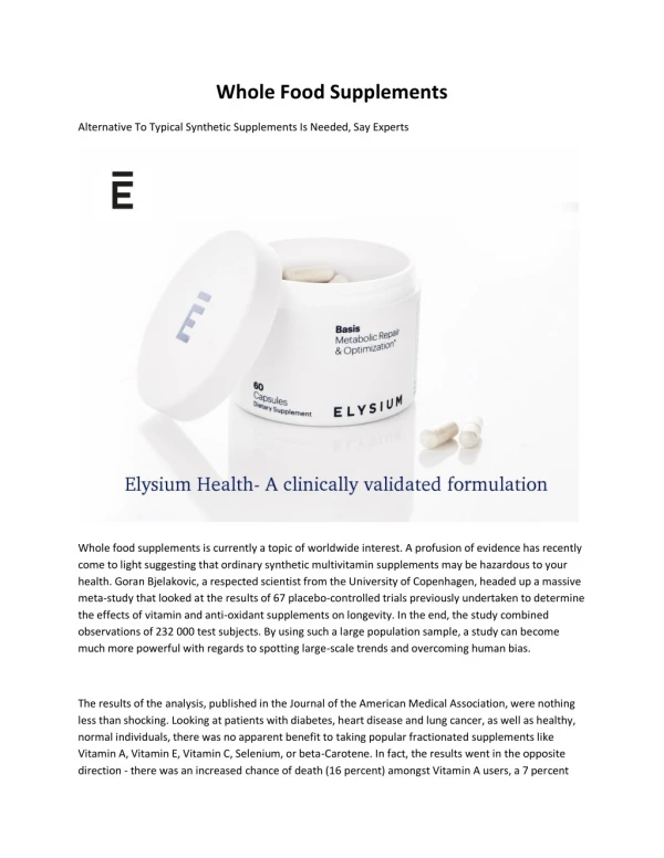 whole food supplements