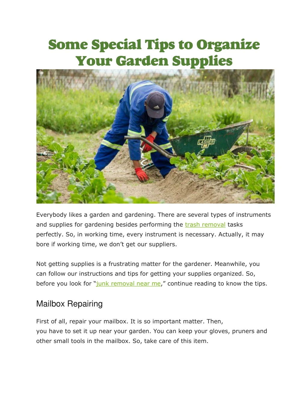 some special tips to organize your garden supplies