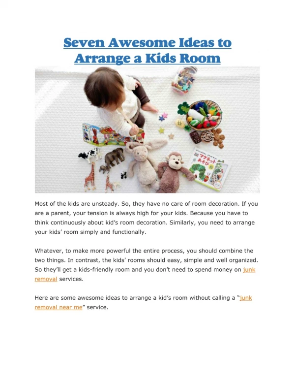 seven awesome ideas to arrange a kids room