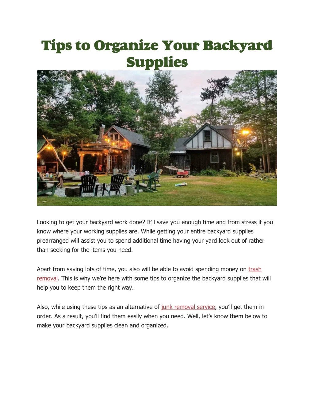 tips to organize your backyard supplies