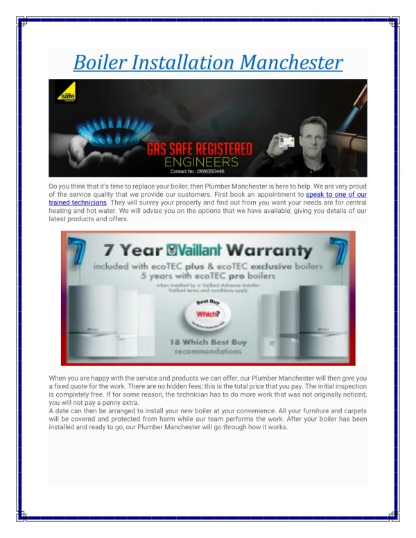 boiler installation manchester