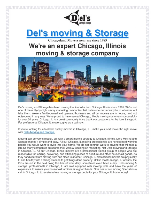 chicagoland movers near me since 1985
