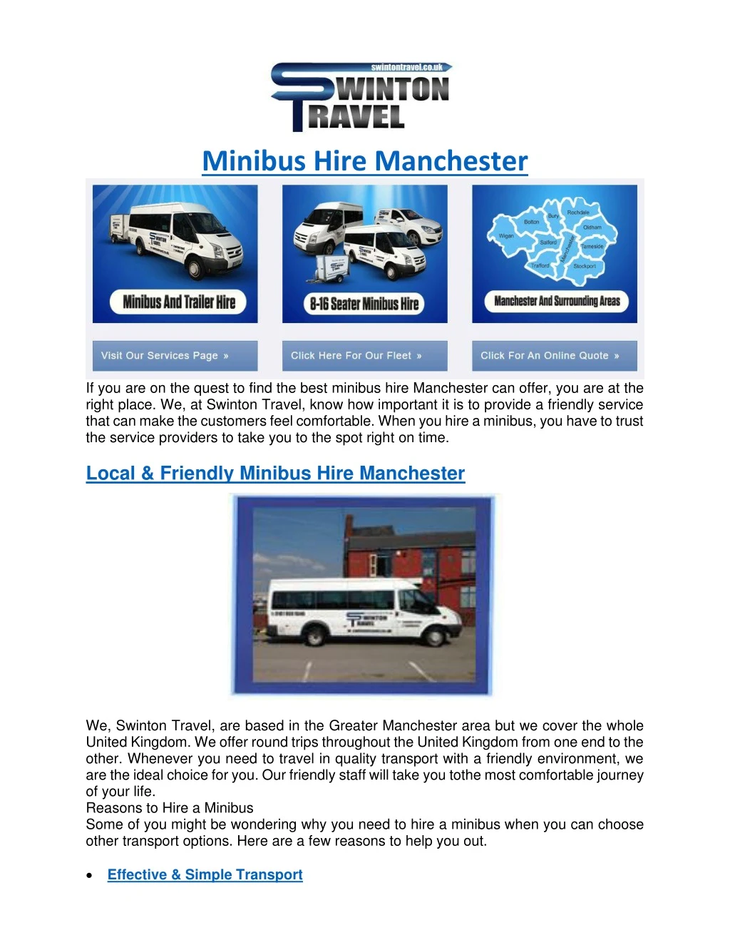 minibus hire manchester