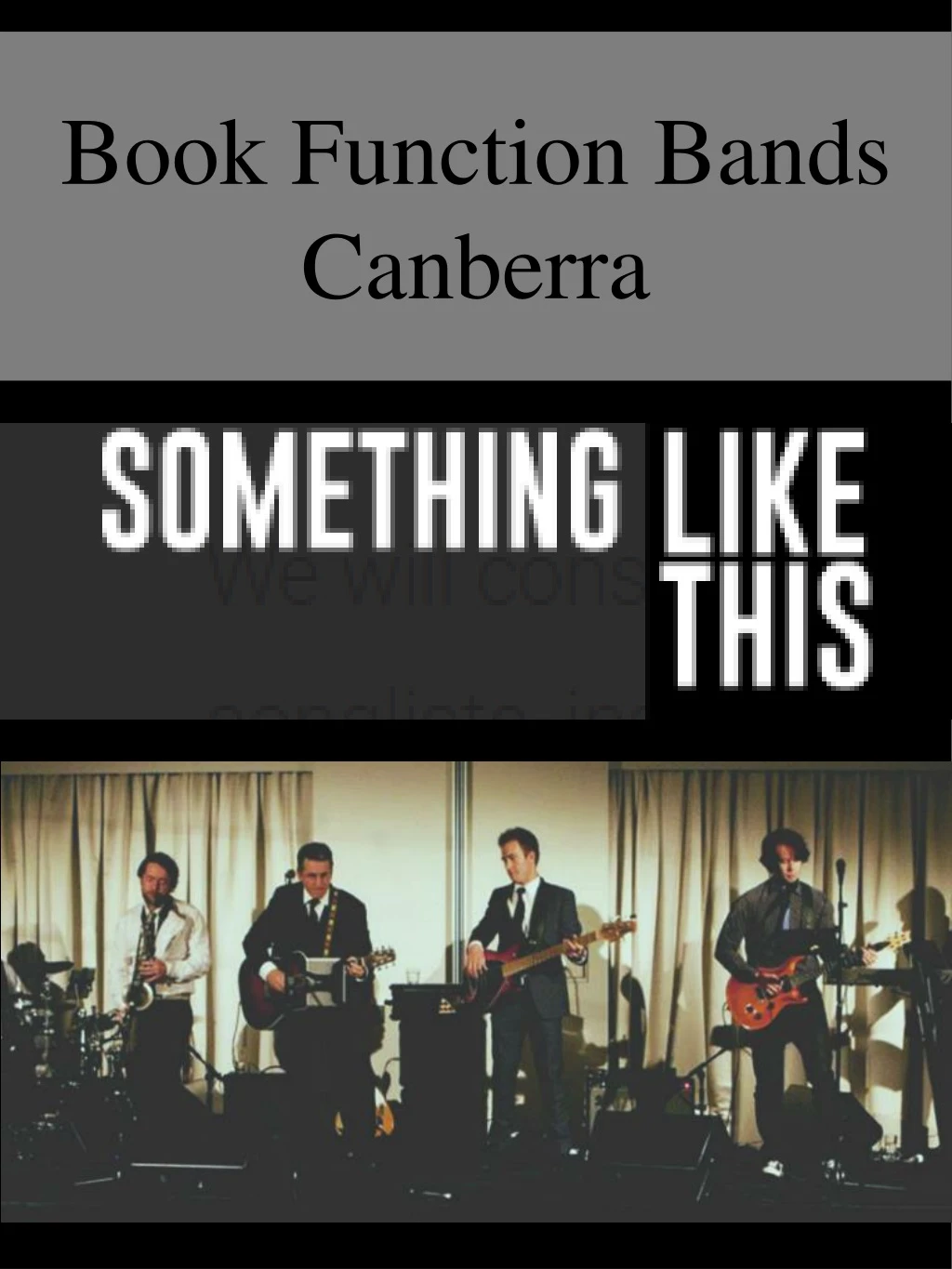 book function bands canberra