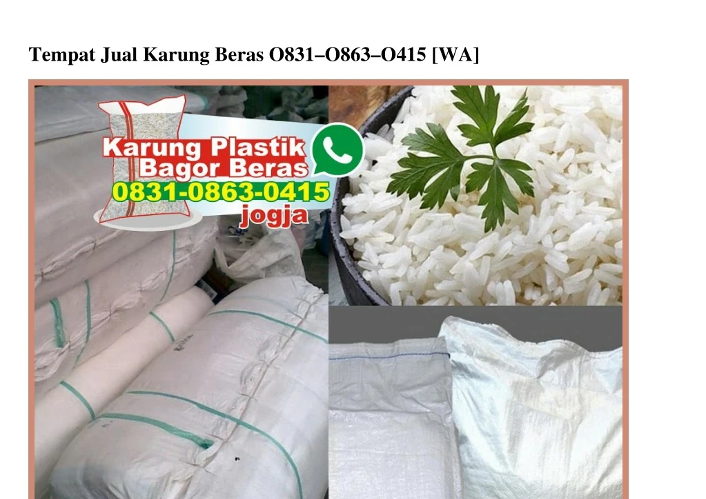 tempat jual karung beras o831 o863 o415 wa