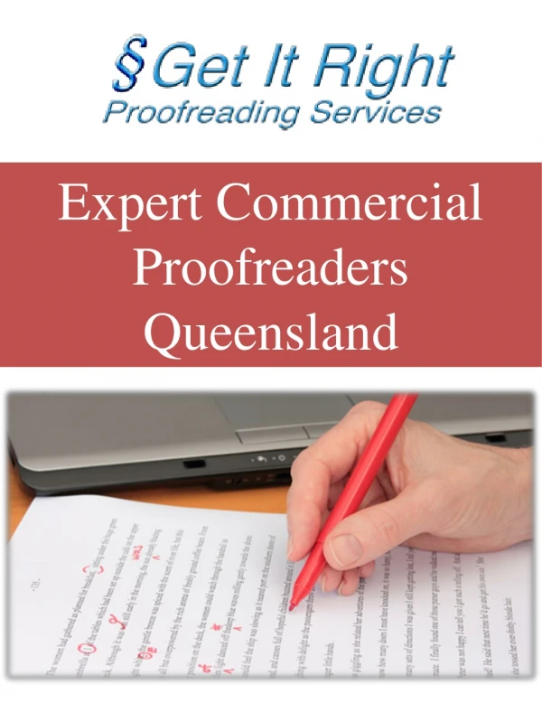 Expert Commercial Proofreaders Queensland