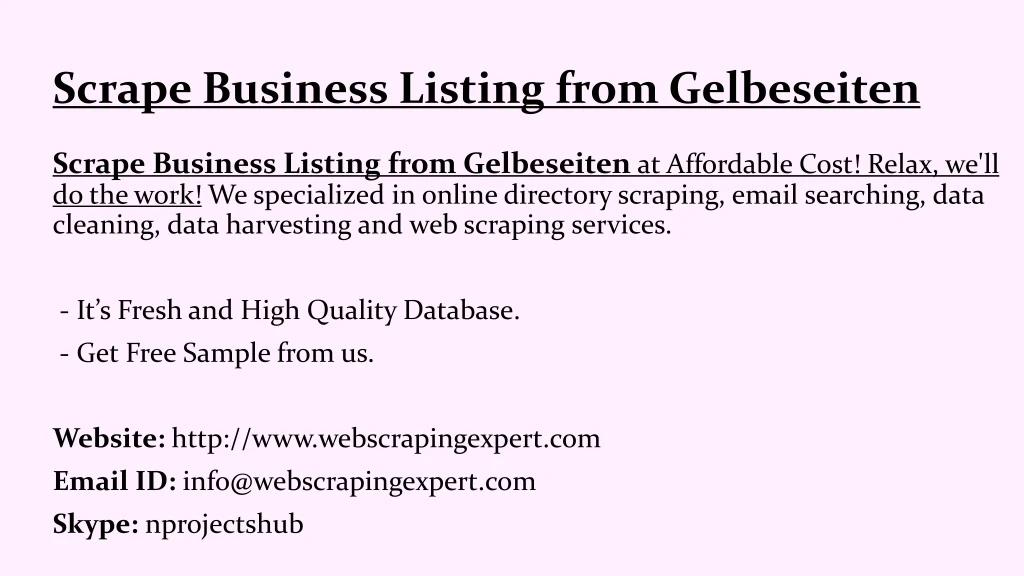 scrape business listing from gelbeseiten