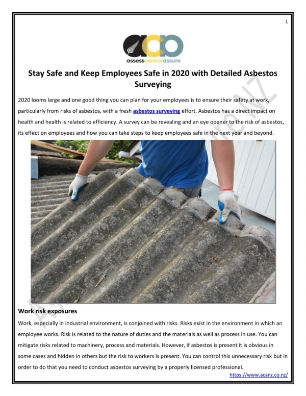 Stay Safe and Keep Employees Safe in 2020 with Detailed Asbestos Surveying
