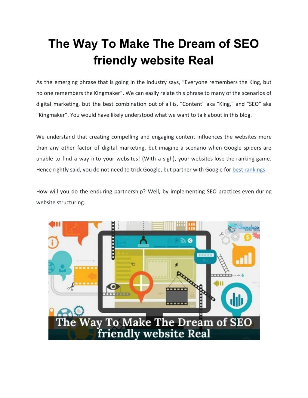 the way to make the dream of seo friendly website