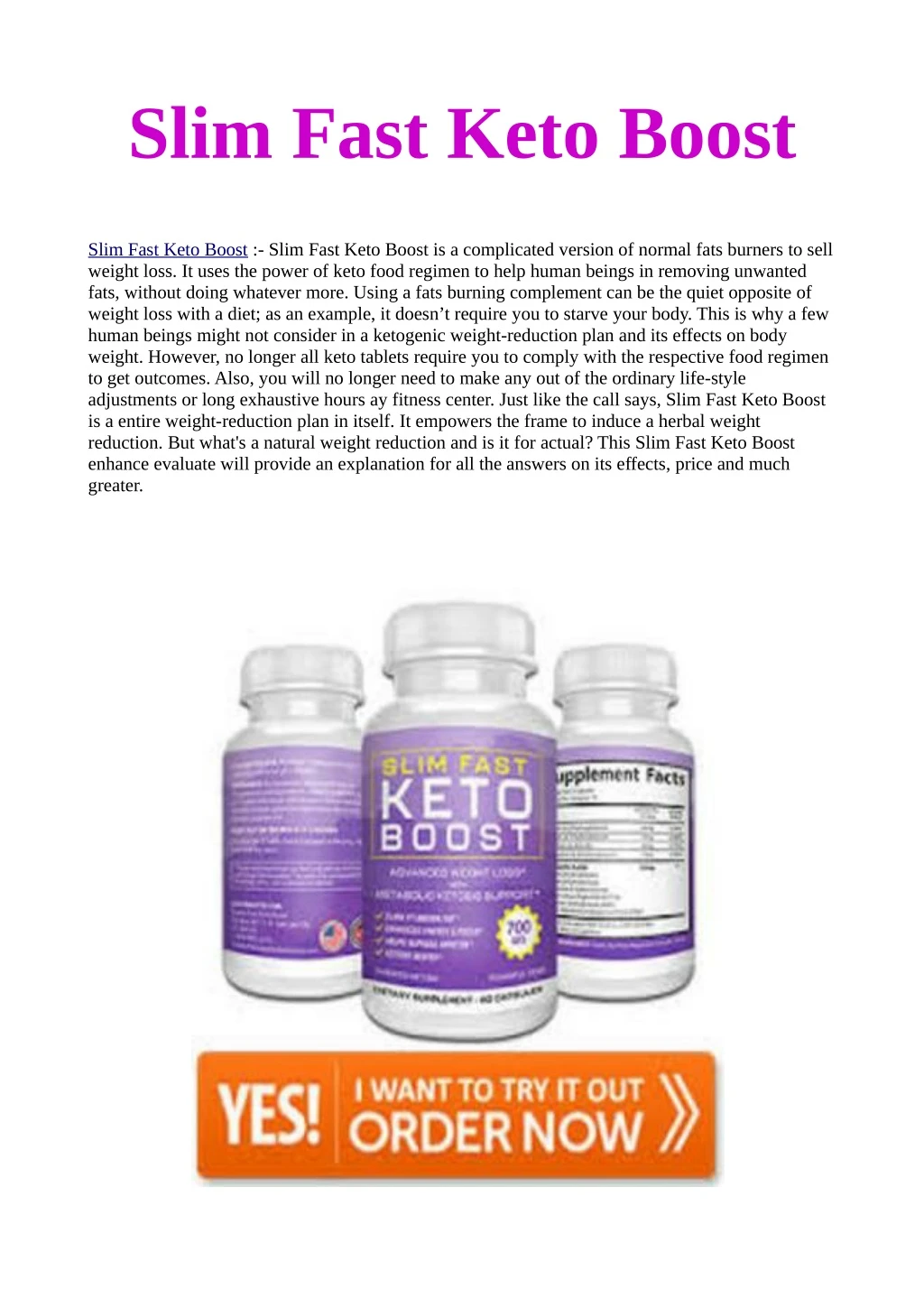 slim fast keto boost