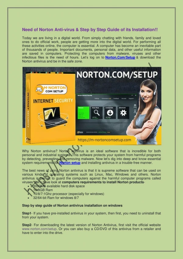 How to get Norton Antivirus installed through Norton.com/setup?