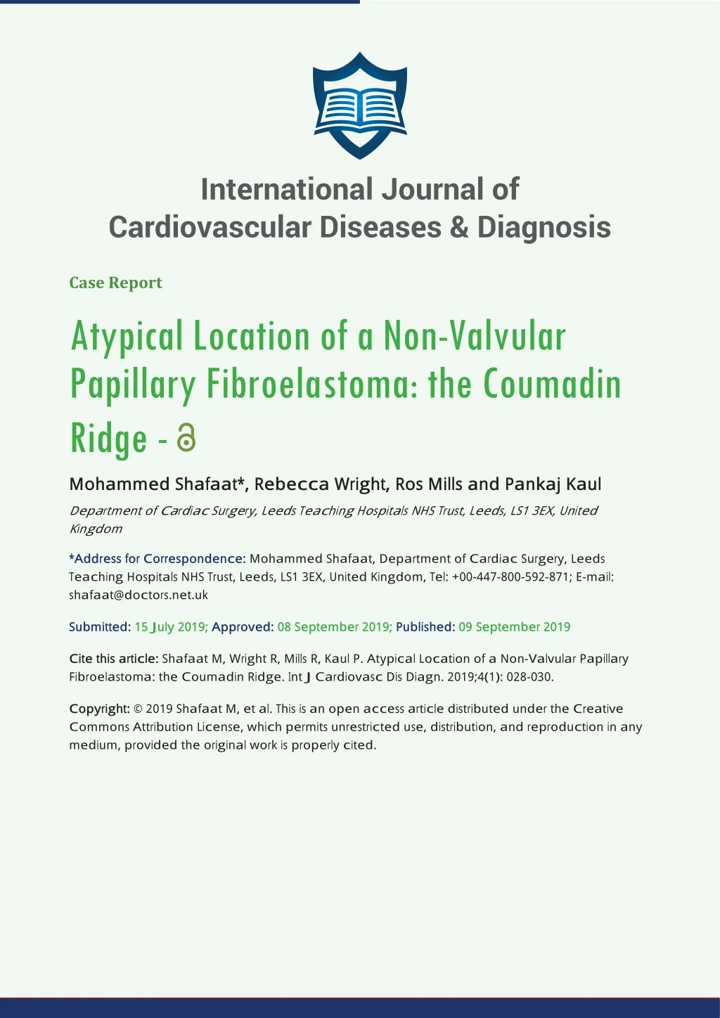 international journal of cardiovascular diseases