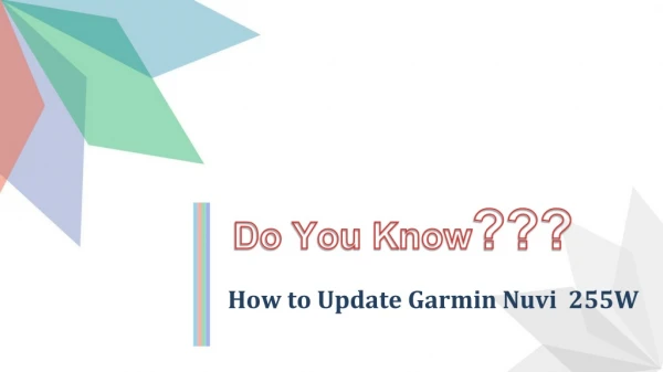 how to update garmin nuvi 255w
