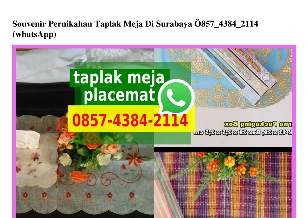 souvenir pernikahan taplak meja di surabaya