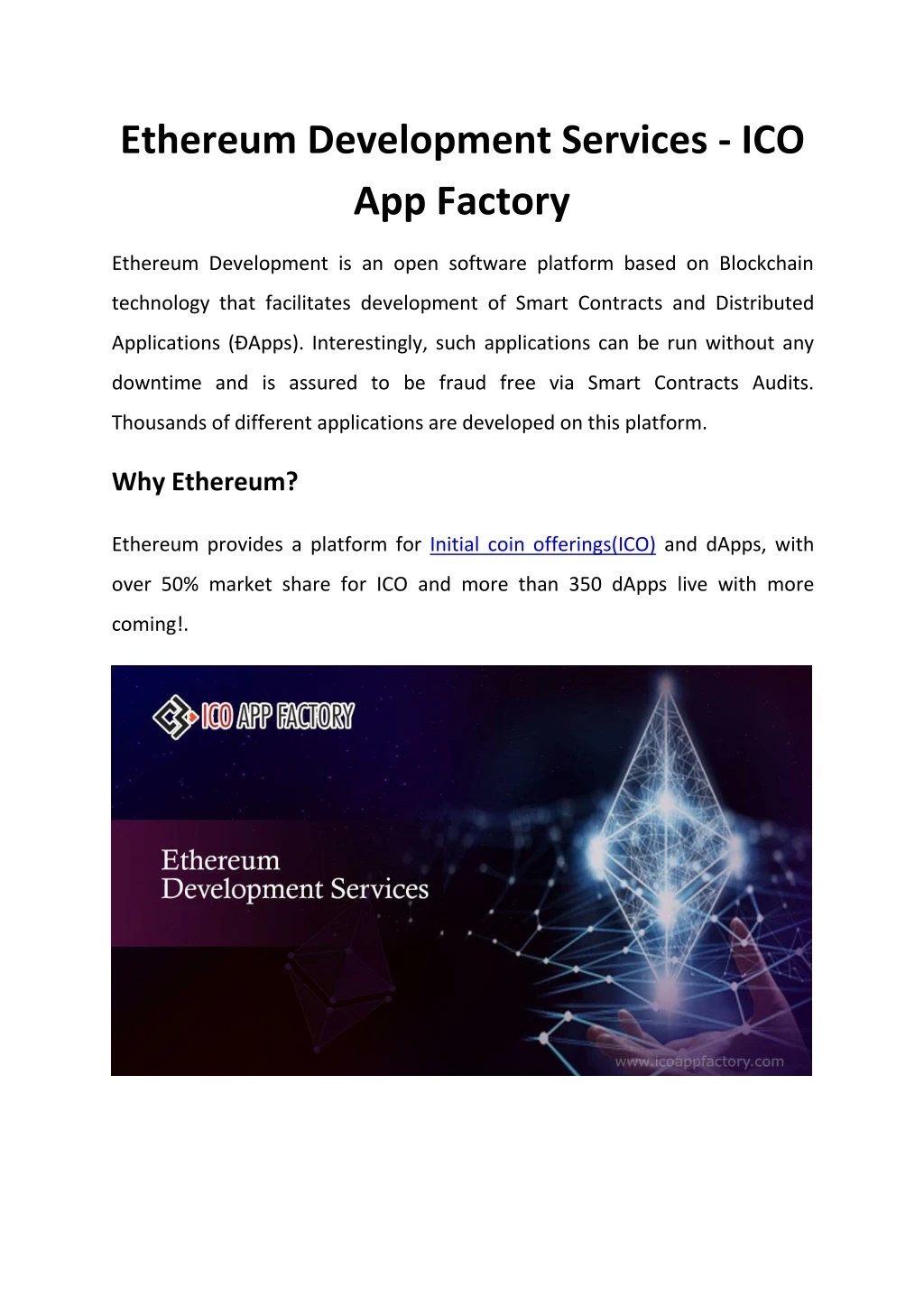 ethereum development services ico app factory