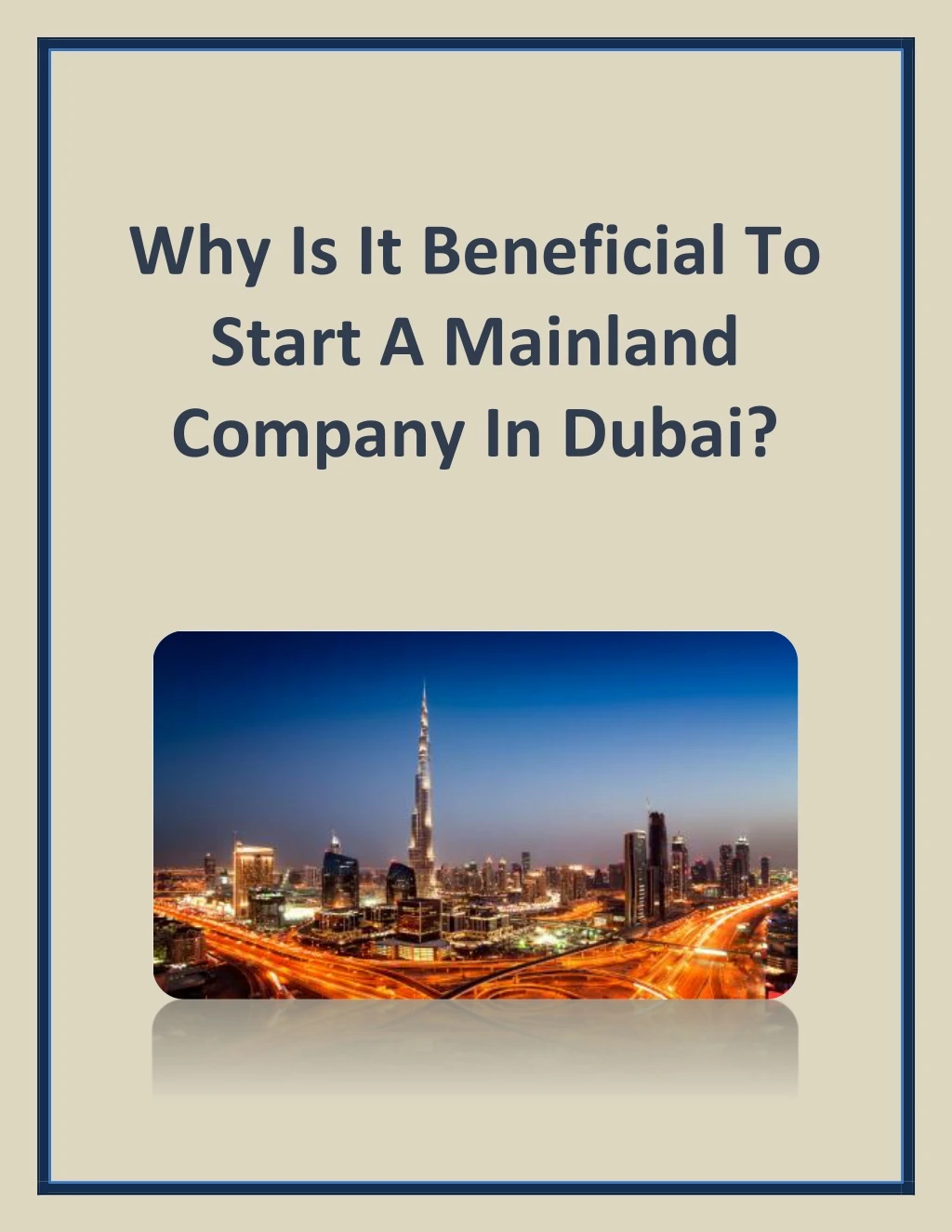 why is it beneficial to start a mainland company
