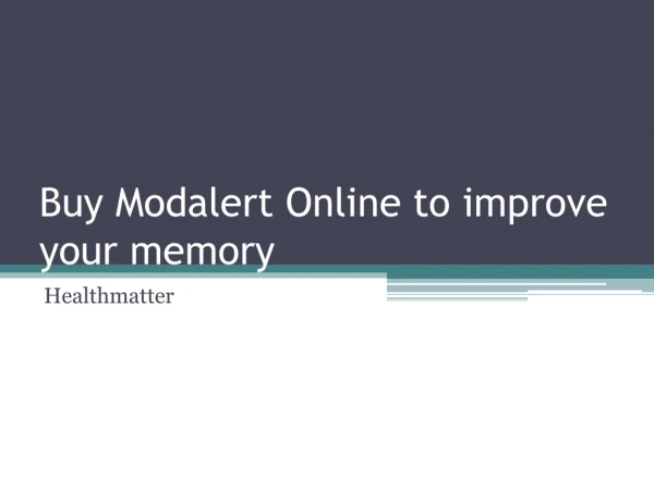 Buy Modalert Online to improve your memory