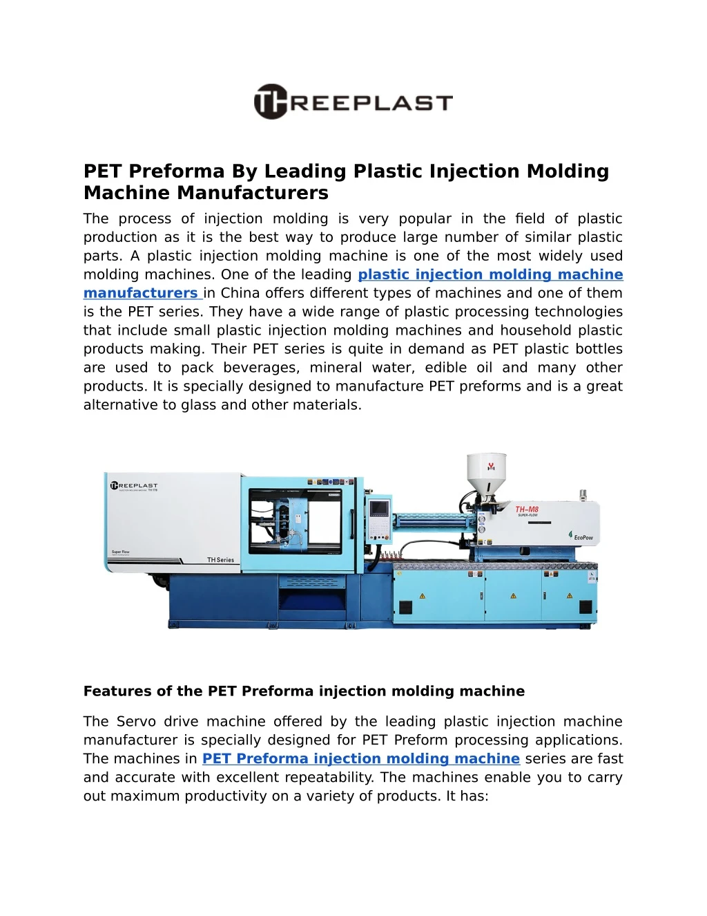 pet preforma by leading plastic injection molding