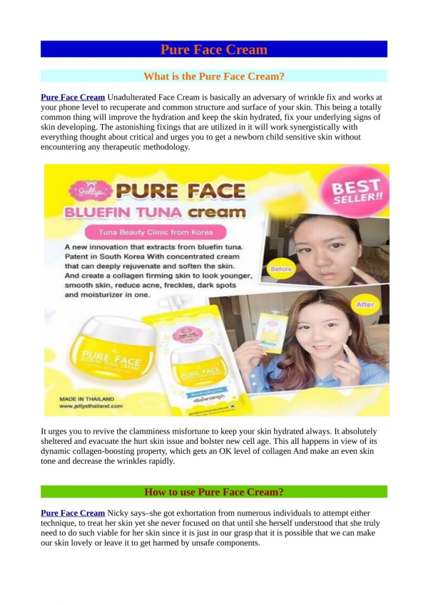 Now Reasons To Love The New Pure Face Cream