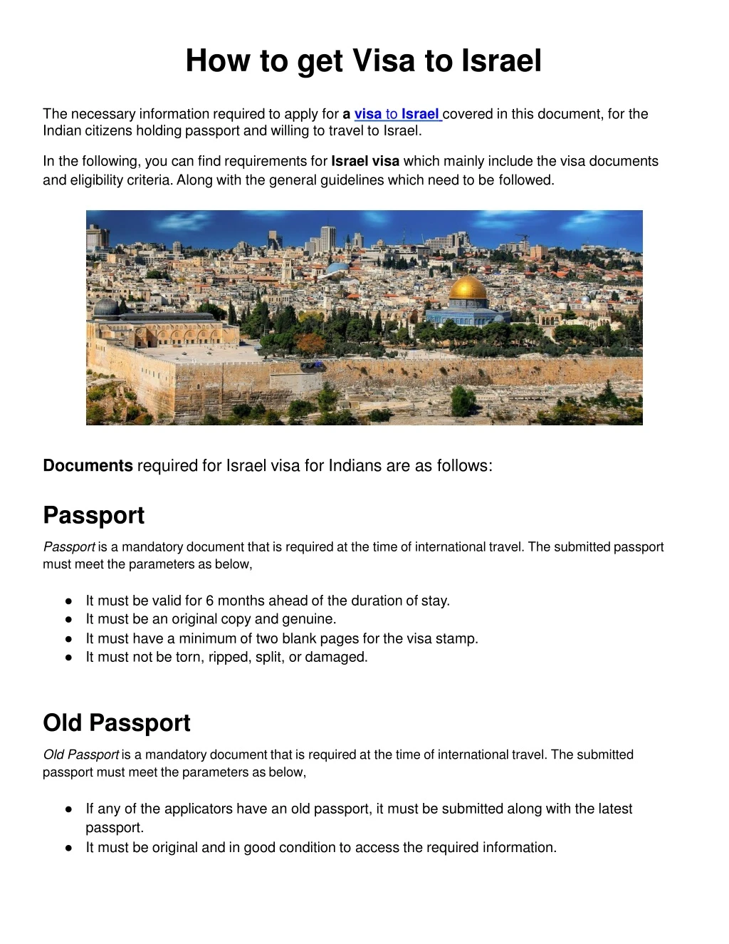 how to get visa to israel