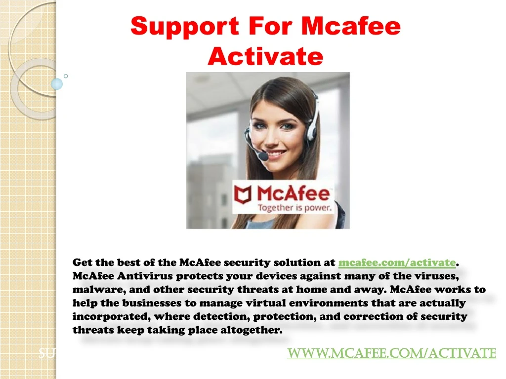 support for mcafee activate