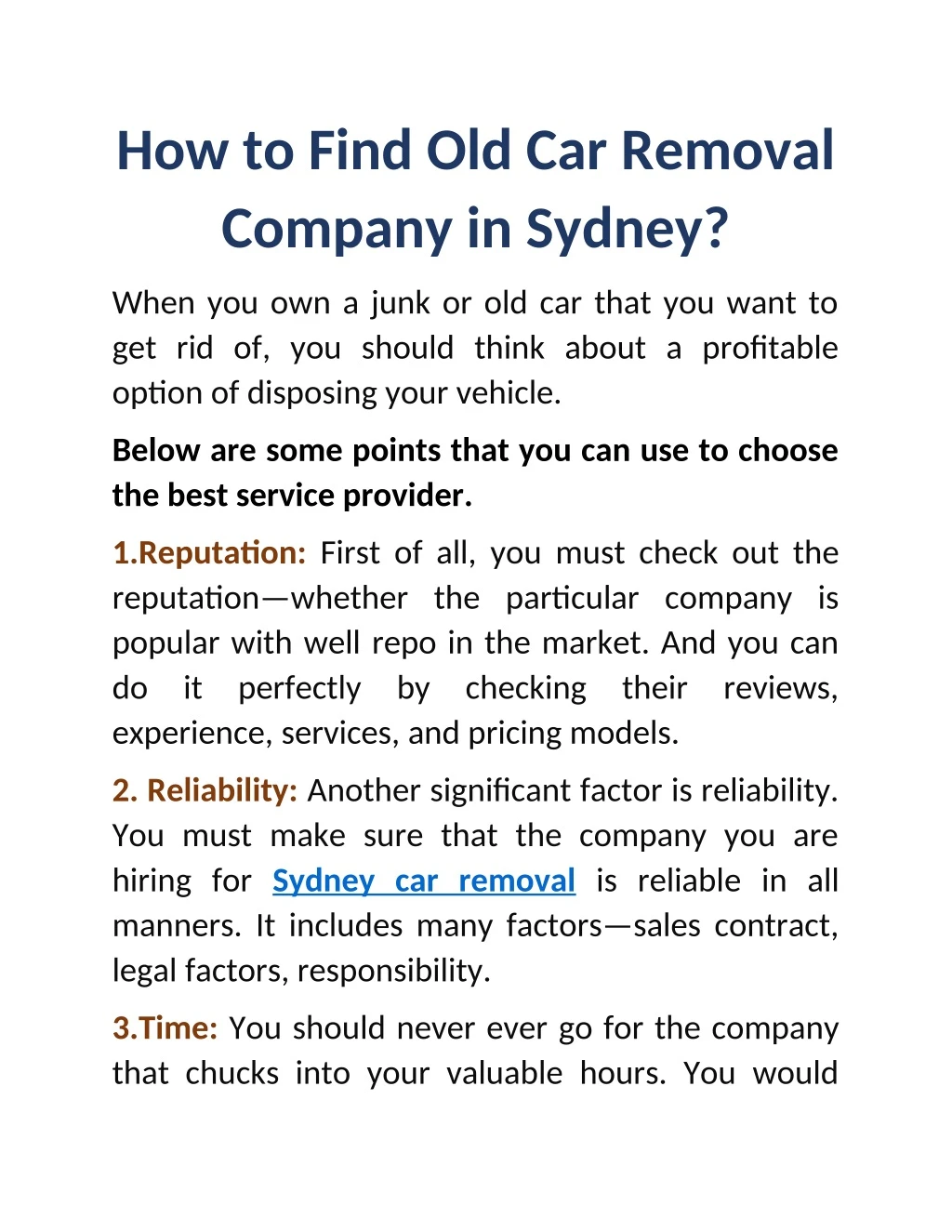 how to find old car removal company in sydney