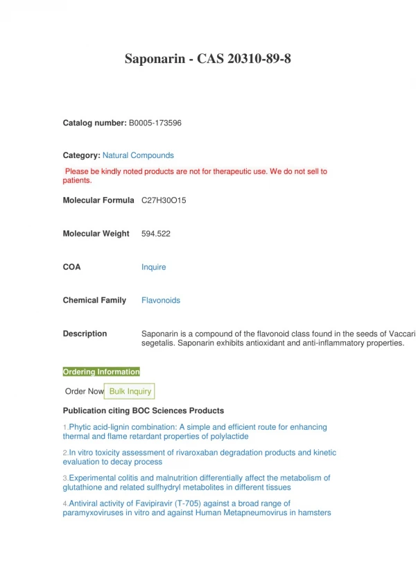saponarin cas 20310 89 8