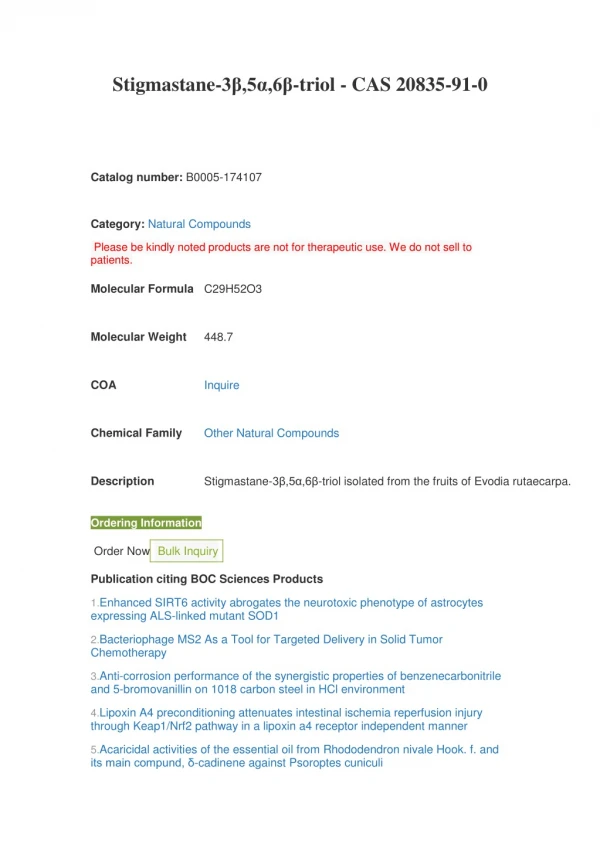 stigmastane 3 5 6 triol cas 20835 91 0