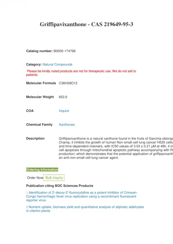griffipavixanthone cas 219649 95 3