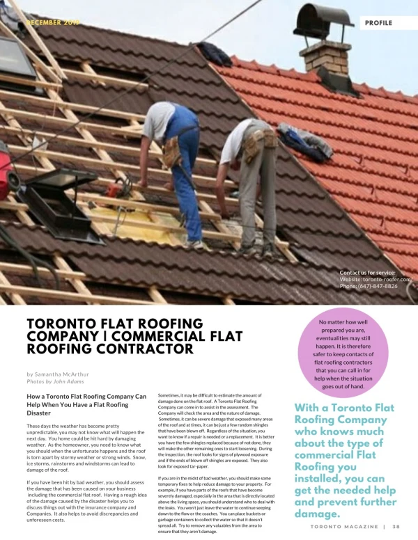 Toronto Flat Roofing Company | Commercial Flat Roofing Contractor