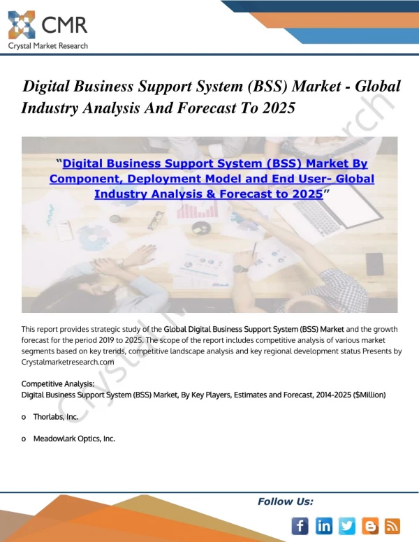 Digital Business Support System Bss Market - Global Industry Analysis & Forecast to 2025