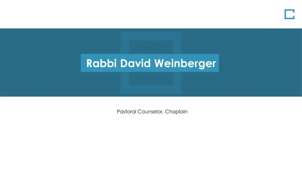 Rabbi Dovid Weinberger - Decisor of Jewish Law