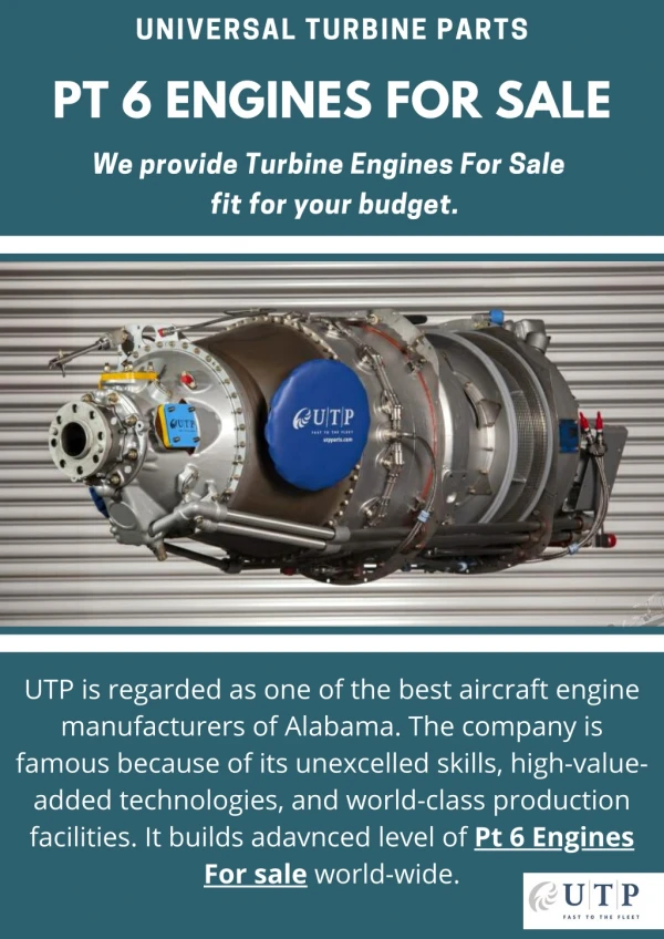 Get Quality Verified Pt6 Engine For Sale