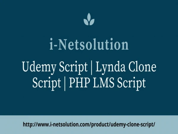 Udemy Script | Lynda Clone Script | PHP LMS Script | i-Netsolution