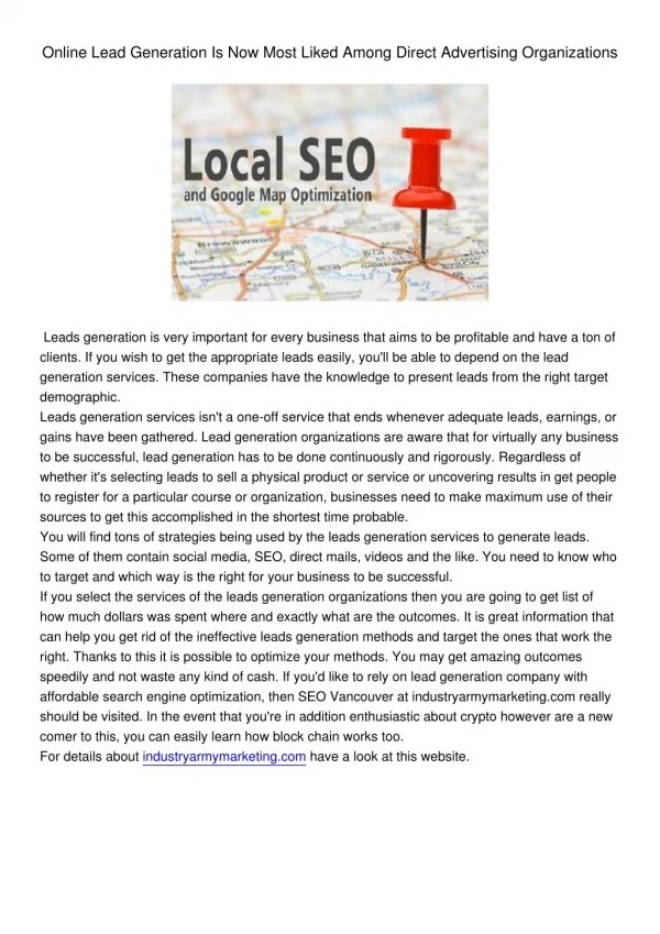 online lead generation is now most liked among