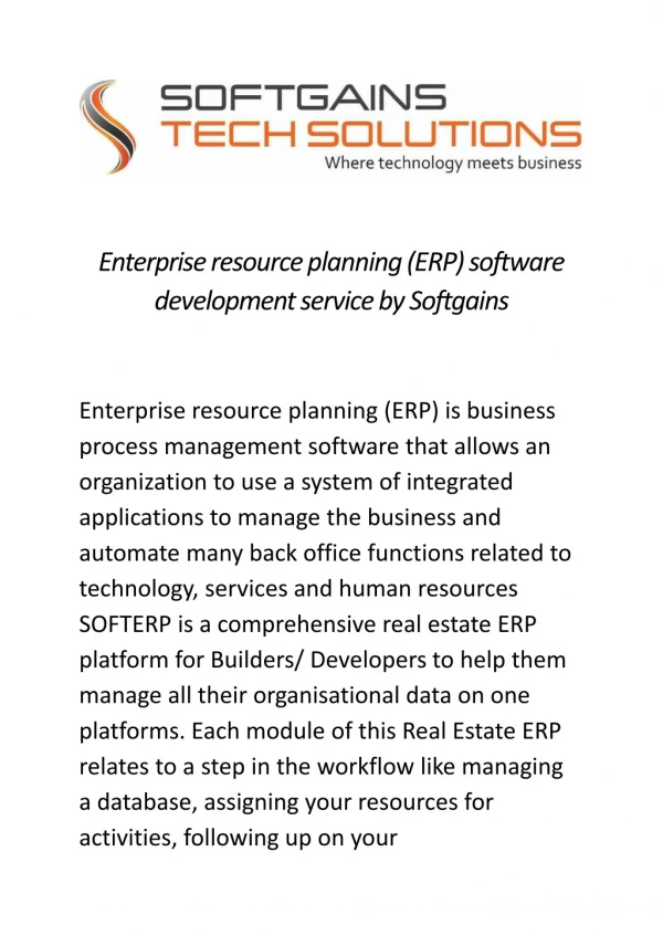 enterprise resource planning erp software