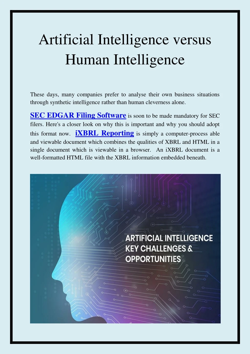 artificial intelligence versus human intelligence