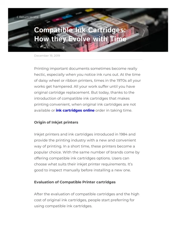 Compatible Ink Cartridges: How they Evolve with Time