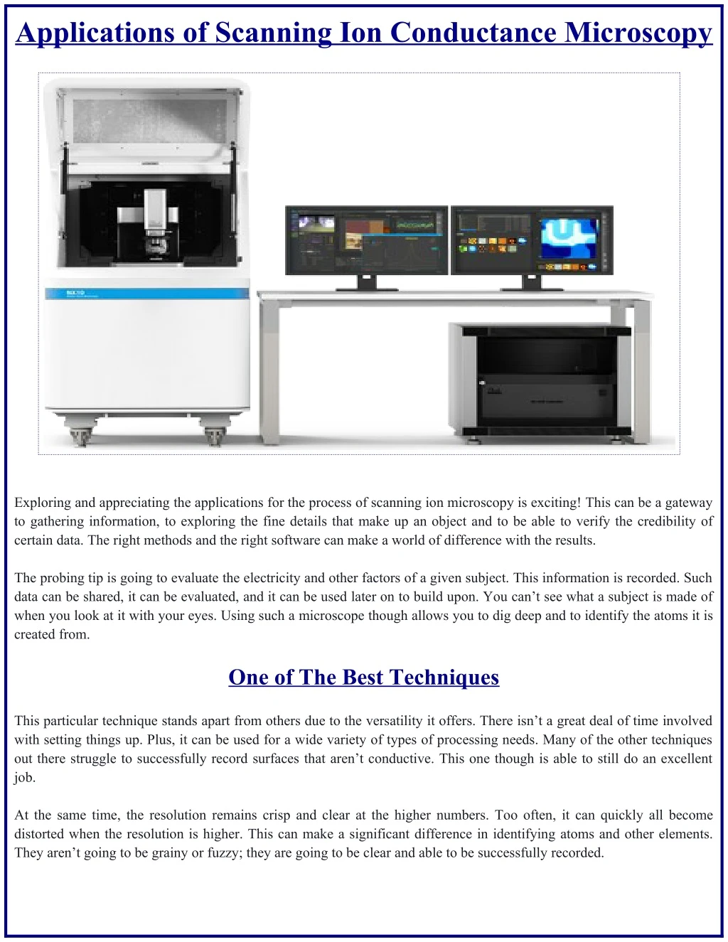 applications of scanning ion conductance