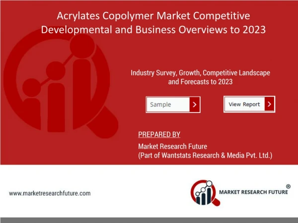 Acrylates Copolymer Market Growth, Trends, Size, Share, Demand, Industry Analysis, Key Player profile and Regional Outlo