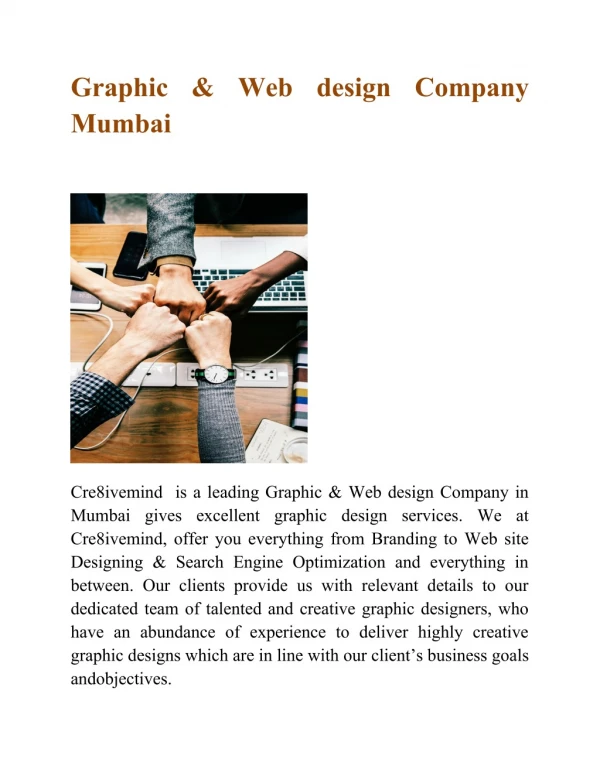 Graphic & Web design Company Mumbai