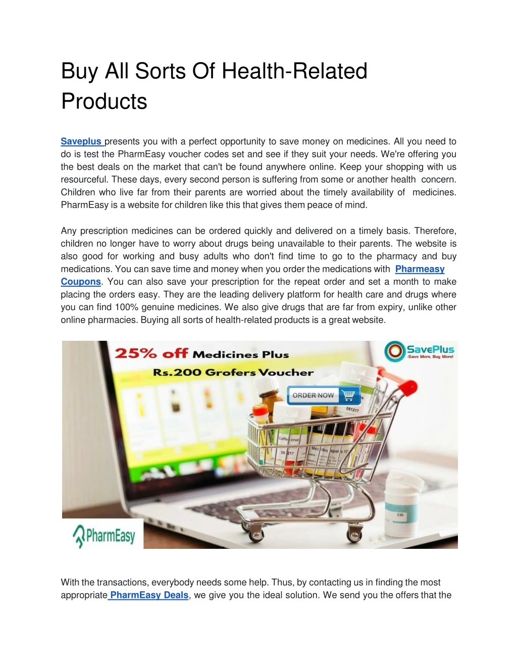 buy all sorts of health related products